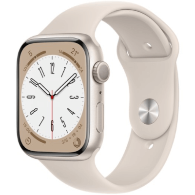 Apple Watch Series 8 GPS 45毫米 星光色鋁金屬錶殼 運動錶帶 MNP23ZP/A 香港行貨