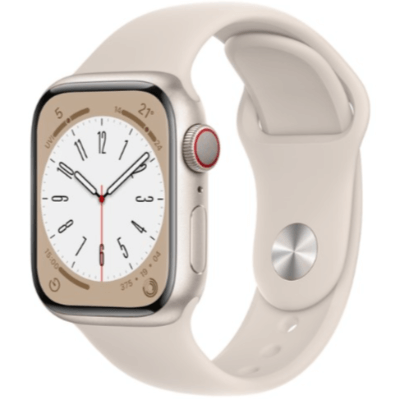 Apple Watch Series 8 GPS+流动网络45毫米星光色铝金属表壳智能手表配