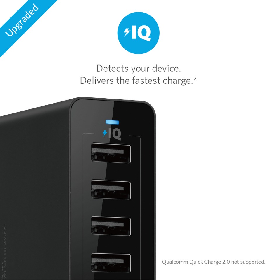 Anker PowerPort 10 60W 10 Port Charger - Black A2133K11 | YOHO