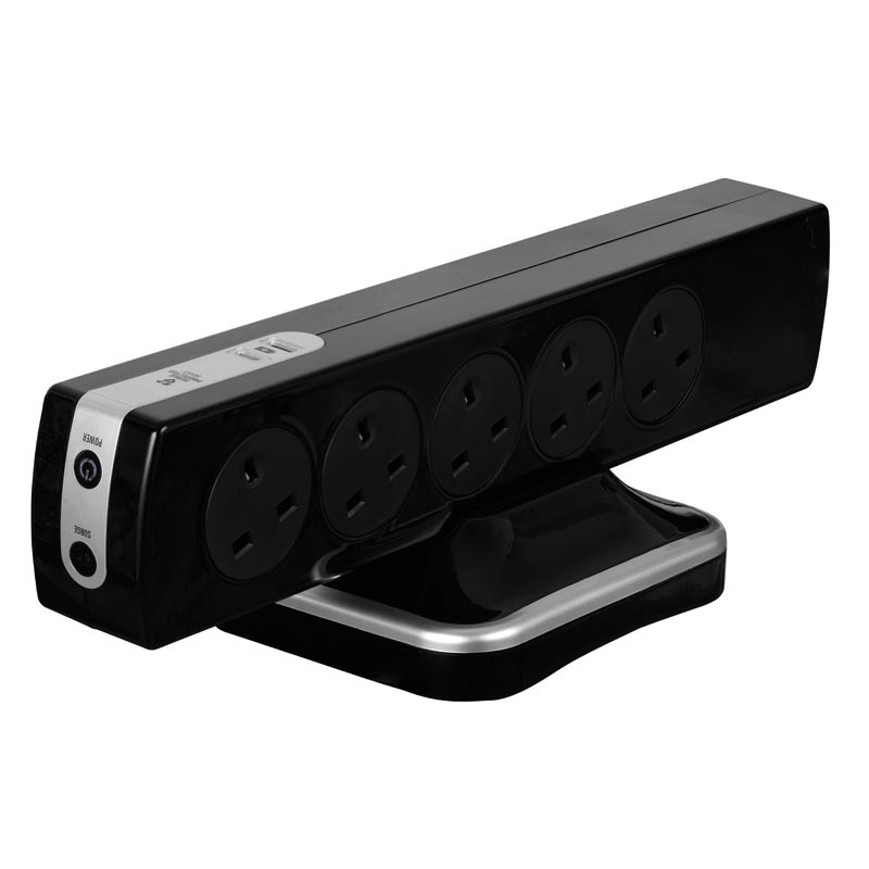 Masterplug 10 Socket MasterPlug - 10 Sockets USB-A+C 3M Surge Extension Lead BLACK ...